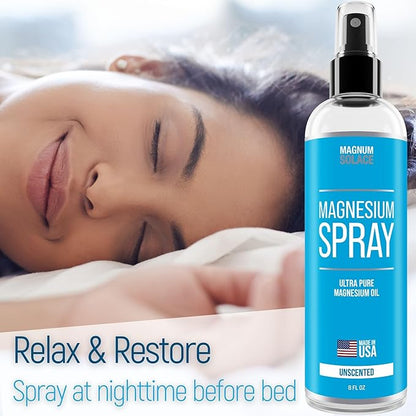 Magnesium Spray - Magnesium Oil for Feet - Big 12 oz USP Grade Pure Magnesium Oil Spray - Made in USA Since 2008