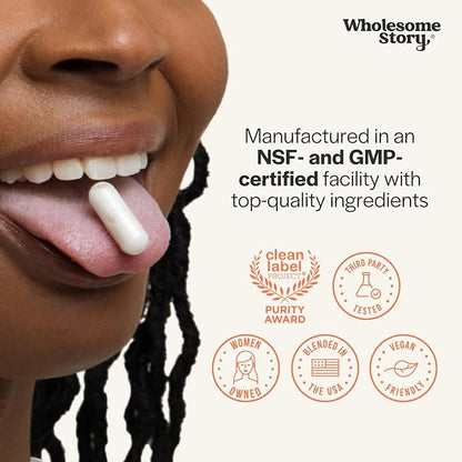 Wholesome Story Myo-Inositol Supplement | Inositol Powder Capsules | Myoinositol | 2000mg Per Serving | 500mg Per Capsule | Male and Female Fertility Supplement | Vitamin B8 | 120 Capsules