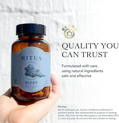 Wellness Natural Sleep Supplement, Deep Sleep Aid, Mushroom Supplement with Kava Powder, Reishi Mushroom and Passionflower Extracts, Alternate to Sleep Gummies, Promotes Relaxation, 60 Capsules