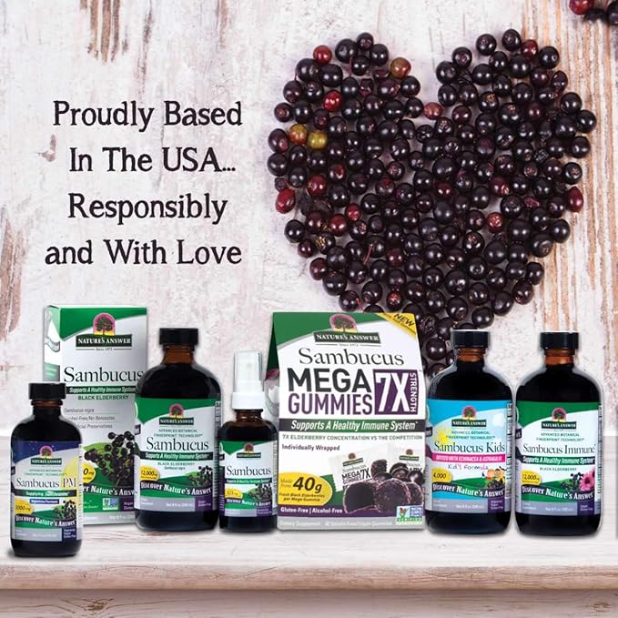 Nature's Answer Alcohol-Free Sambucus Extract Spray, 2-Ounces | Immune System Support | Vegan, Gluten-Free, No Artificial Flavors or Preservatives | Single Count