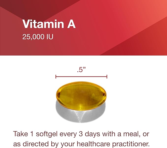 PROTOCOL FOR LIFE BALANCE Vitamin A 25,000 IU - Eye, Retina, and Immune Health - 100 Softgels
