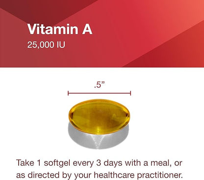 PROTOCOL FOR LIFE BALANCE Vitamin A 25,000 IU - Eye, Retina, and Immune Health - 100 Softgels