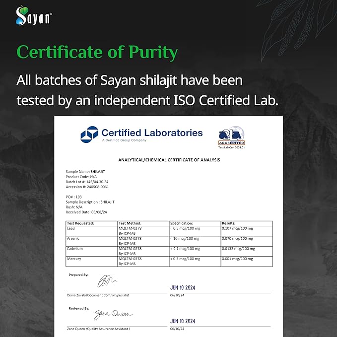 Sayan 100% Pure Shilajit Tablets,12,000mg High-Potency Supplement, More Effective Than Resin & Capsules, 85+ Trace Minerals Sourced from 10,000ft Lab-Tested for Purity. 60 Tablets - 1-2 Month Supply