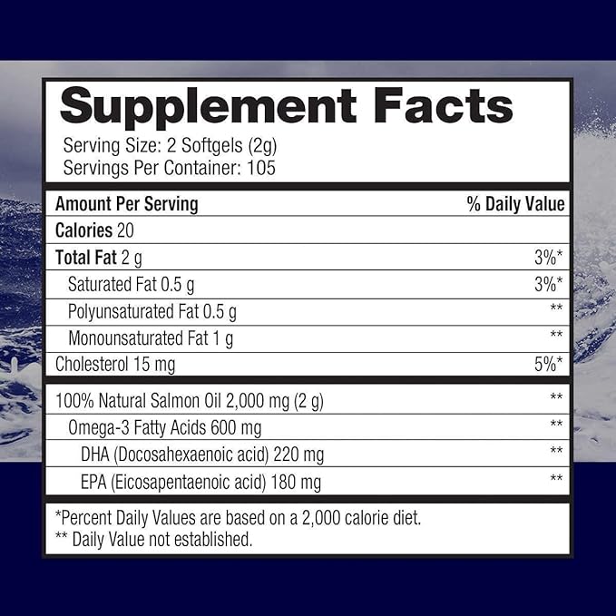 Pure Alaska Omega-3 Wild Alaskan Salmon Oil 1000mg 210 ct