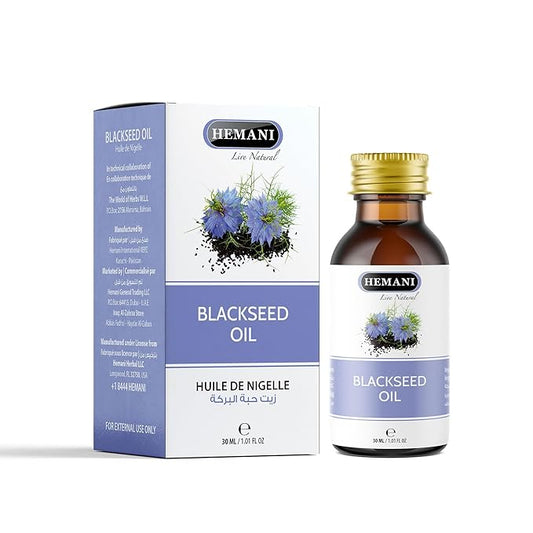 Hemani Black Seed Oil 30ml - Pure Premium Cold Pressed Nigella Sativa Black Cumin Oil for Digestive Health, Brain Function, Immune System Support. Natural Source of Thymoquinone