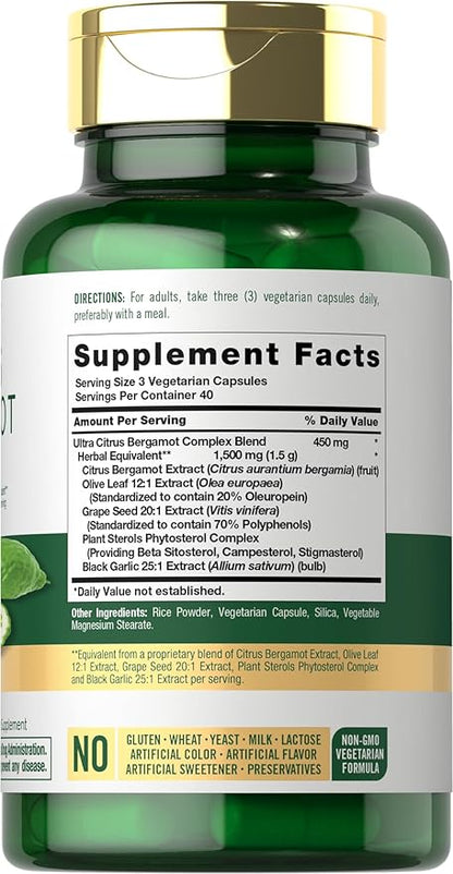 Carlyle Citrus Bergamot | 1500mg Complex | 120 Capsules | Non-GMO, Gluten Free Supplement