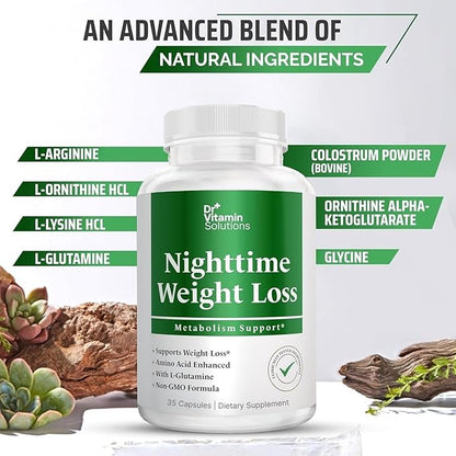 DR. Vitamin Nighttime Fat Burner Supplements - Appetite Suppressants for Weight Loss - Night-Time Fat Burner for Women and Men Supporting Sleep & Relaxation - Metabolism Booster Weight Loss Pills - 35