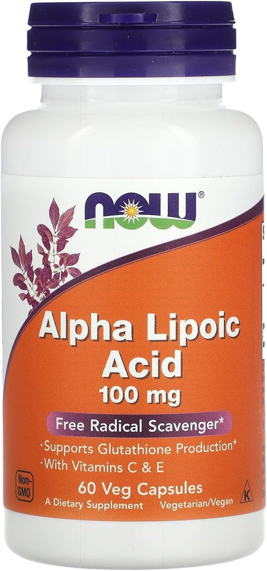 NOW Foods Alpha Lipoic Acid 100mg with E & C, 60 Vegetarian Capsules