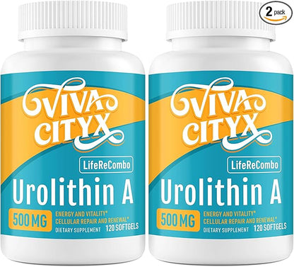 Urolithin A 500mg,NAD+ 200mg,High Absorption,2 Pack