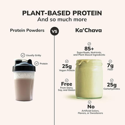 Ka’Chava All-In-One Nutrition Shake Blend, Matcha, 15 Servings, 85+ Superfoods & Nutrients, Meal Replacement, Greens Plant-Based Superfood Powder Protein Drink, Digestive Enzymes & Probiotics, Vegan Dairy Gluten Free
