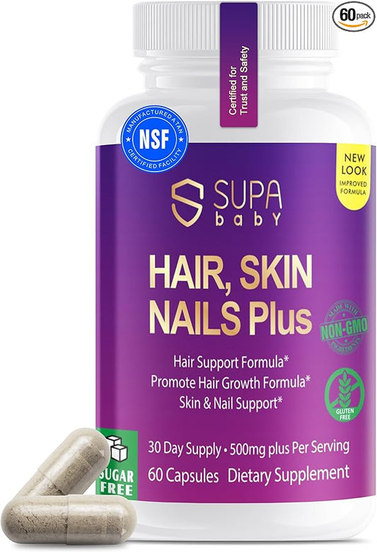Hair, Skin & Nails – Expertly Formulated for Women with Biotin, Collagen & Antioxidants | Supports Hair Growth, Glowing Skin & Strong Nails | Non-GMO, Gluten-Free, Soy-Free