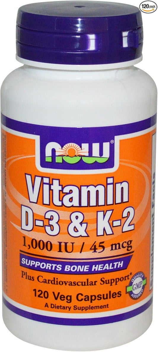 Vitamin D-3 & K-2 120 VegiCaps (Pack of 2)