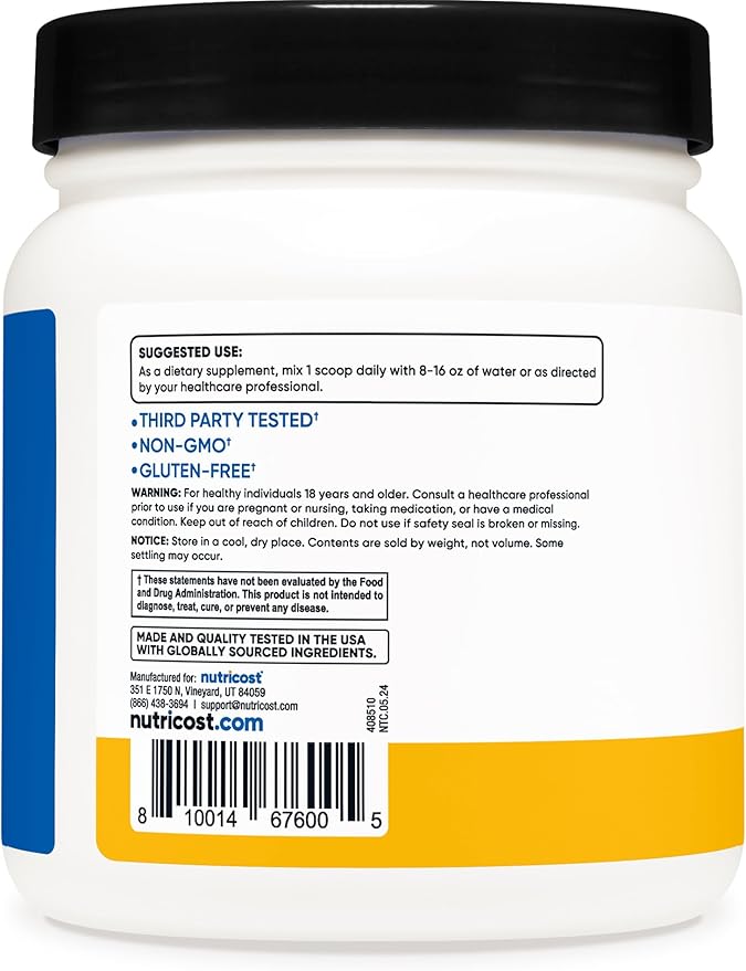 Nutricost BCAA Powder (Orange Mango, 60 Servings) - 2:1:1 Optimal Ratio, Gluten Free, Non-GMO, Vegetarian