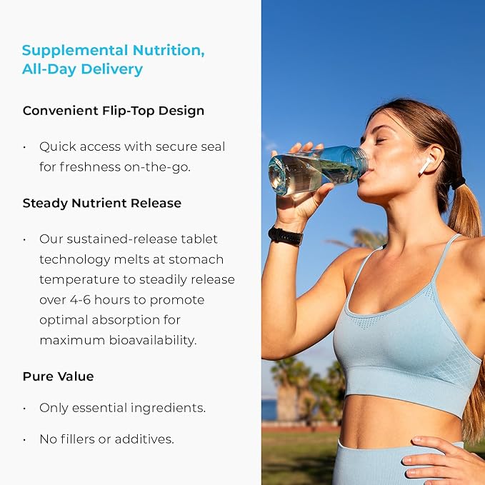 ENDUR-VM - WITHOUT IRON – Sustained-Release Daily Multi-Vitamin - Vitamin A, Vitamin C, Vitamin D, Vitamin E, Vitamin B12 - Zinc for Immune Health Support + Calcium & More - 60 Tablets