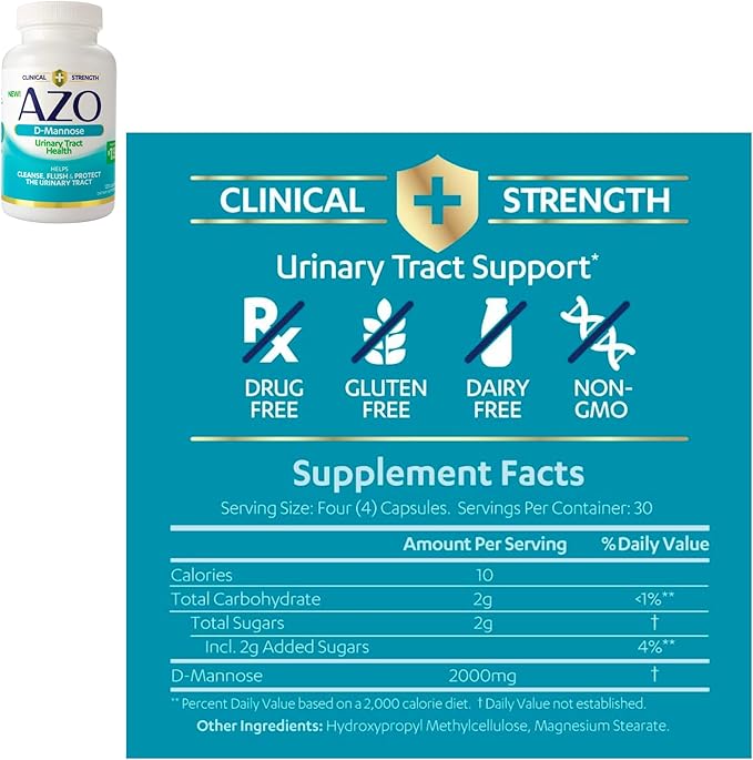 AZO Cranberry Pro Softgels (100 Count) +Urinary Tract Infection (UTI) Test Strips (3 Count) + D-Mannose for Urinary Tract Health (120 Count)