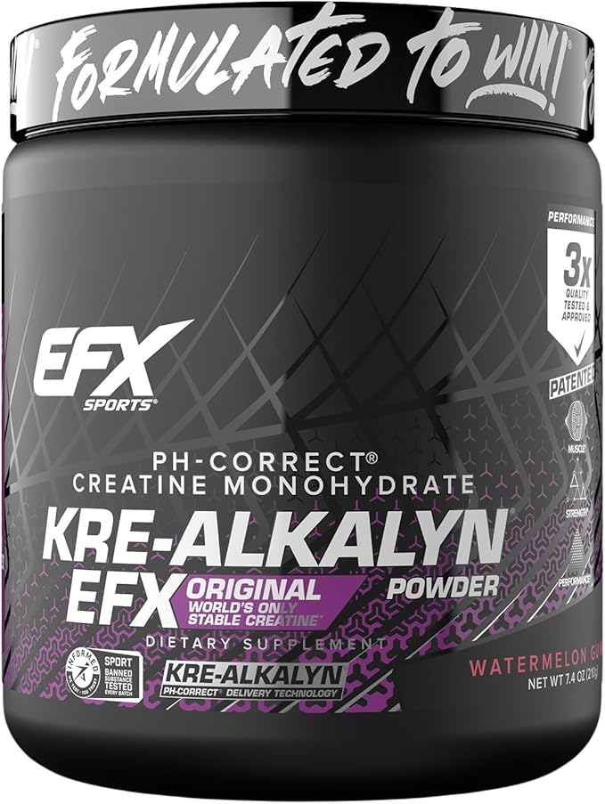 EFX Sports Kre-Alkalyn EFX Powder | pH Correct Creatine Monohydrate Powder Supplement | Strength, Muscle Growth & Performance | 116 Servings (Watermelon Gummy)