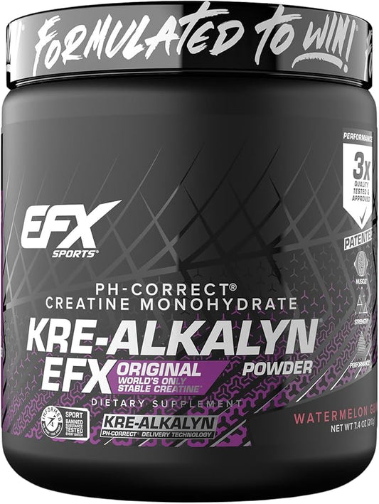 EFX Sports Kre-Alkalyn EFX Powder | pH Correct Creatine Monohydrate Powder Supplement | Strength, Muscle Growth & Performance | 116 Servings (Watermelon Gummy)