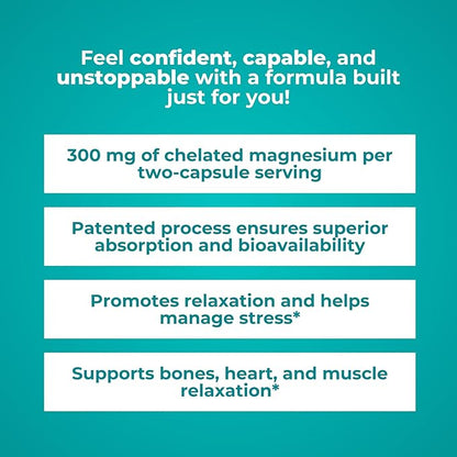 Reignite Wellness by JJ Virgin | Magnesium Body Calm | Chelated Magnesium Supplement for Energy Production, Sense of Calm & Immune Support | Magnesium Bisglycinate Chelate Complex | 120 Capsules