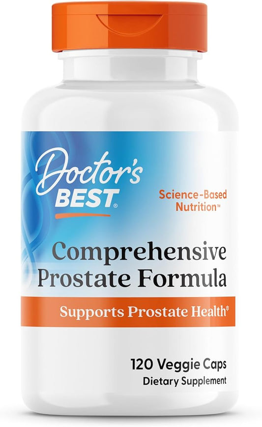 Doctors Best Comprehensive Prostate Formula with SelenoExcell and CardioAid, Supports Prostate Health, Gluten Free, Vegetarian 120 Veggie Caps