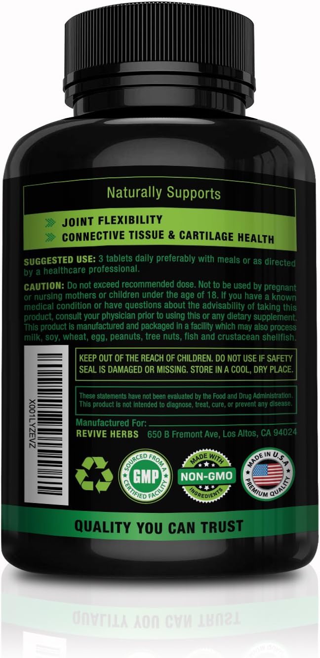 Glucosamine Chondroitin MSM with New Zealand Green-Lipped Mussel | Support Joint Flexibility, Connective Tissue, Cartilage Health