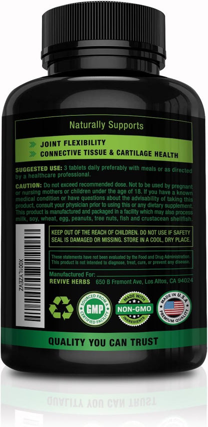 Glucosamine Chondroitin MSM with New Zealand Green-Lipped Mussel | Support Joint Flexibility, Connective Tissue, Cartilage Health