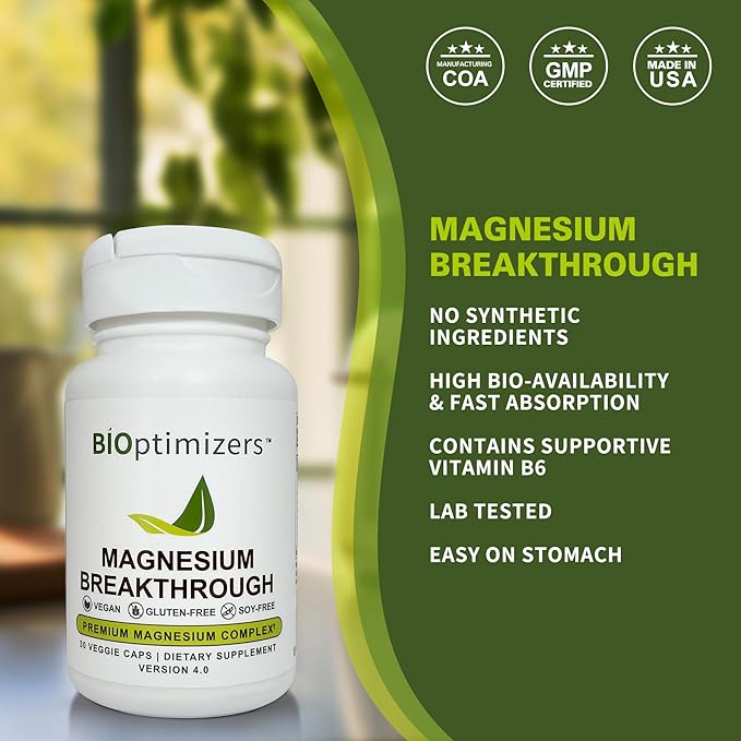 Magnesium Breakthrough 4.0 Supplement – Contains 7 Forms of Magnesium: Glycinate, Malate, Citrate, and More – Natural Sleep and Brain Health Support – 30 Capsules