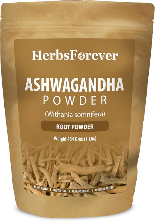 Ashwagandha Powder 454g I Winter Cherry, Non-GMO, Vegan, Gluten-Free I Ayurvedic Stress-Buster Supports Energy Booster, Vitality & Rejuvenator Overall Wellness