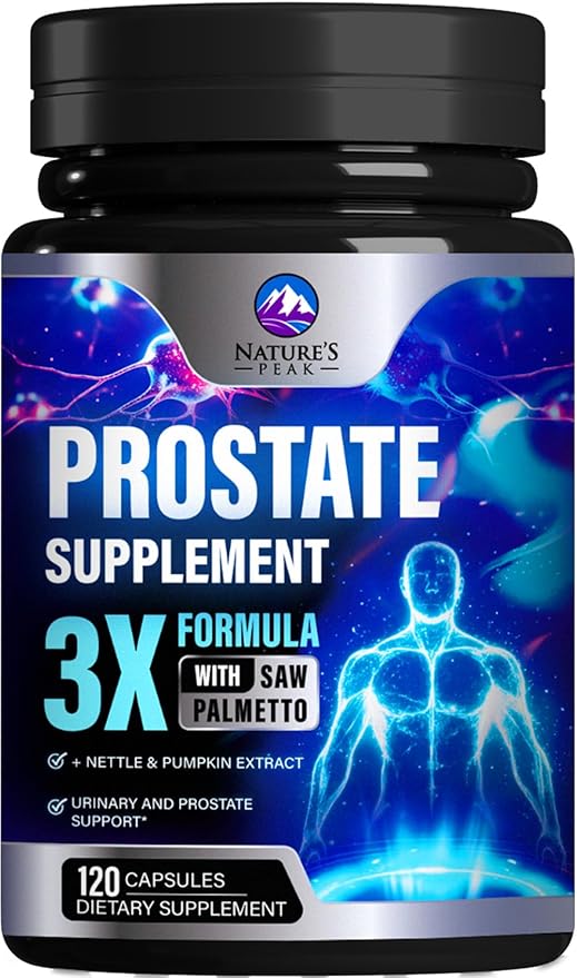 Prostate Health Supplements for Men - Potent 3X Formula with Saw Palmetto + Stinging Nettle + Pumpkin Seed Extract, Bottled in USA, Prostate Supplement, DHT Blocker for Urinary Support - 120 Capsules