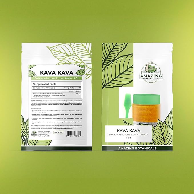 Kava Kava 80% Kavalactone Extract Paste, High Potency Extract, New and Improved Formula (1OZ / 28 Grams)