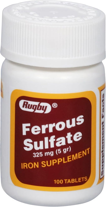 Rugby - Ferrous Sulfate 325 mg. - 100 Tablets