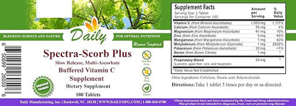 Daily Manufacturing Spectra-Scorb Plus™ (Slow-Release Mineral Ascorbate Vitamin C) 100 Slow-Release Tablets
