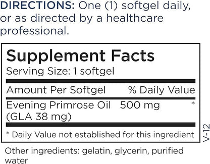 Metabolic Maintenance Evening Primrose Oil Capsules - 500mg Cold Pressed GLA + LA Supplement - Supports Balanced Hormonal Function for Women, Helps Maintain Healthy Skin (180 Softgels)