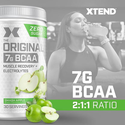 XTEND Original BCAA Powder 7g BCAA and 2.5g L-Glutamine, Sugar Free Post Workout Muscle Recovery Drink with Amino Acids for Men & Women, 30 Servings