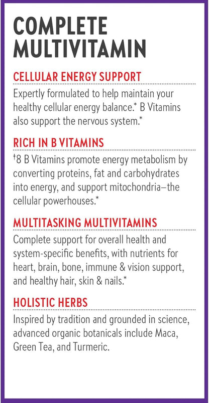 New Chapter Energy Supplement - Perfect Energy Multivitamin for Balanced Energy + Stress Support with B Vitamins + Vitamin D3 + Organic Non-GMO Ingredients - 96 ct