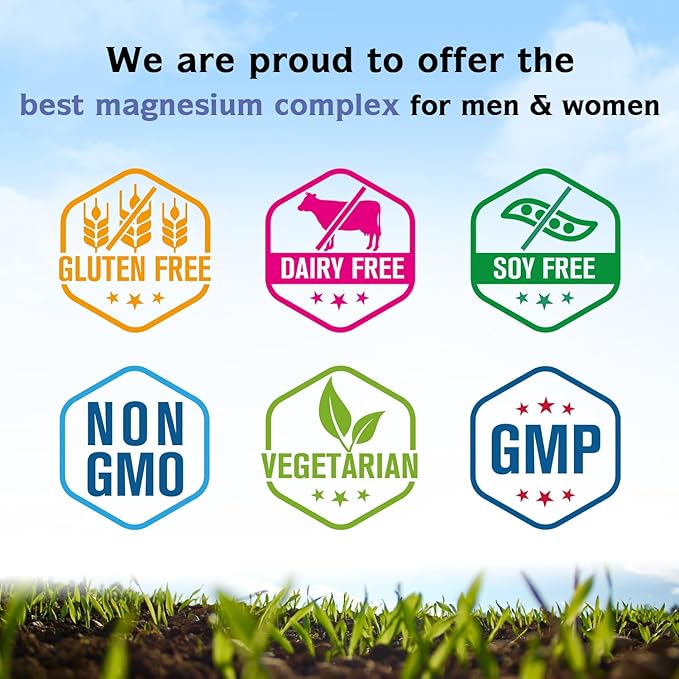 Innate Vitality Magnesium Complex - Magnesium Glycinate, Malate, Citrate, Oxide, 4-in-1 Formula for Energy, Muscles, Bones & Nerves, Vegan & No Gluten, 90 Capsules