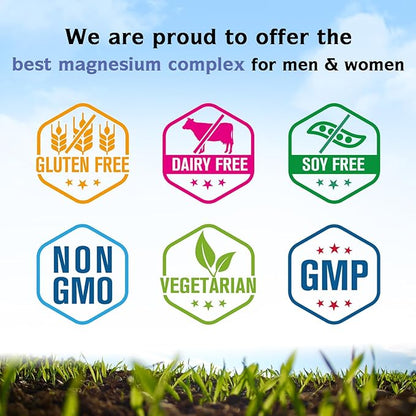 Innate Vitality Magnesium Complex - Magnesium Glycinate, Malate, Citrate, Oxide, 4-in-1 Formula for Energy, Muscles, Bones & Nerves, Vegan & No Gluten, 90 Capsules