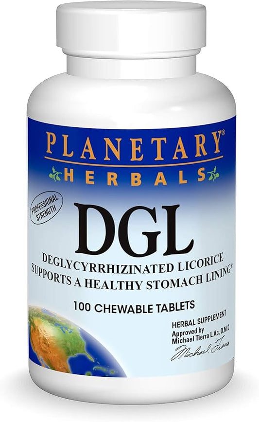 Planetary Herbals DGL Licorice Tablets, 100 Count