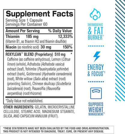 BPI Sports -Roxylean Extreme Fat Burner & Weight Loss Supplement, 60Count (Packaging May Vary)