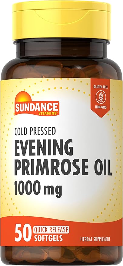 Sundance Evening Primrose Oil 1000mg for Women | Cold Pressed Formula | Non-GMO & Gluten Free Supplement