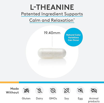 XYMOGEN L-Theanine - Patented Suntheanine L theanine 400mg Per Serving - Amino Acid Supplement to Support Calm + Relaxation Without Drowsiness, Liver Health (120 Capsules)