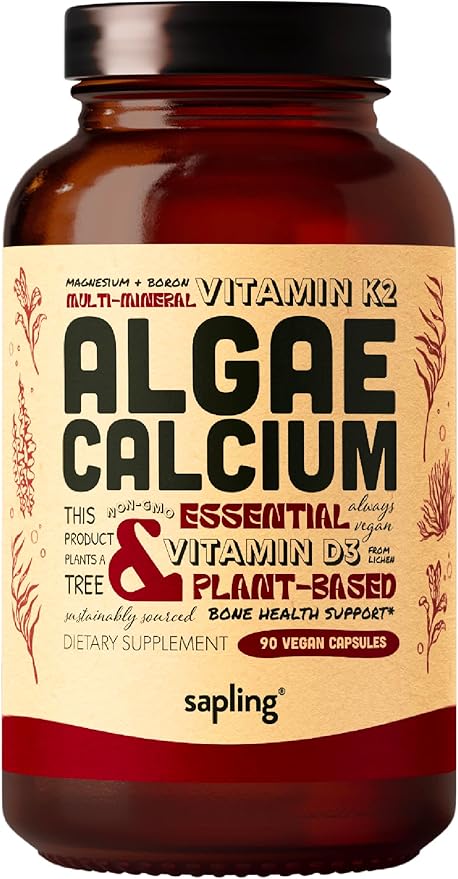Vegan Omega 3 180 Softgels & Algae Calcium Bundle - Plant Based DHA & EPA Fatty Acids, Calcium Supplement from Red Algae with Vitamin K2 & D3, Magnesium, Zinc, Boron, Mineral Complex