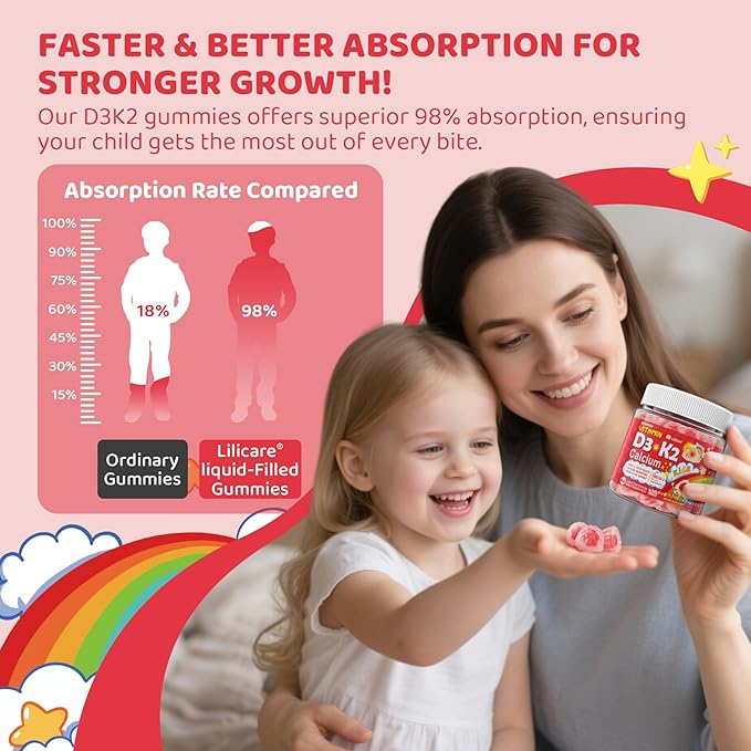 Bundle Vegan Omega 3 Supplement Gummies + Kids Vitamin D3 K2 Filled Gummies