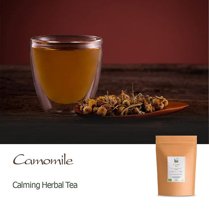 Chamomile Flowers Organic Herbal Tea - Soothing and Relaxing - Wild Matricaria Chamomile - Cammomile Chamomile Flowers Chanomille Chanile Chamoline Flowers Organic Camomile Flower Chammomile