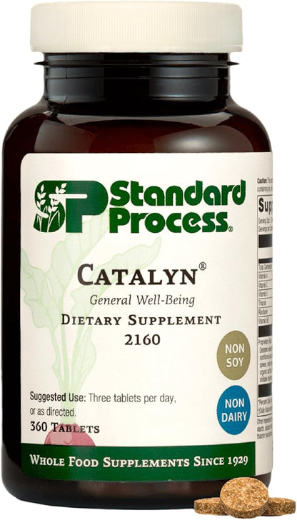 Standard Process Inc. Catalyn - Whole-Food Based Foundational Support for General Wellbeing with Vitamins D, C, A & B6, Thiamine, Riboflavin, Magnesium Citrate - 360 Tablets
