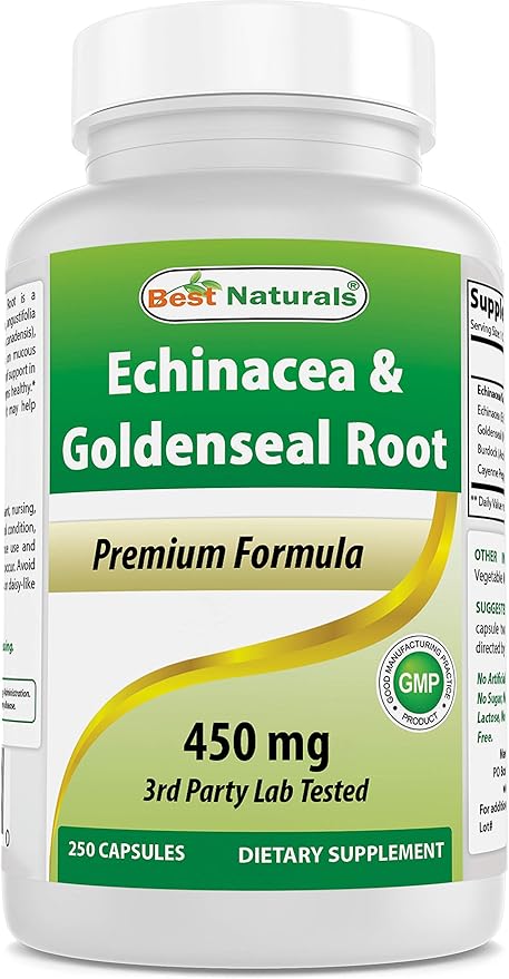 Best Naturals Echinacea Goldenseal 450 mg 250 Caps