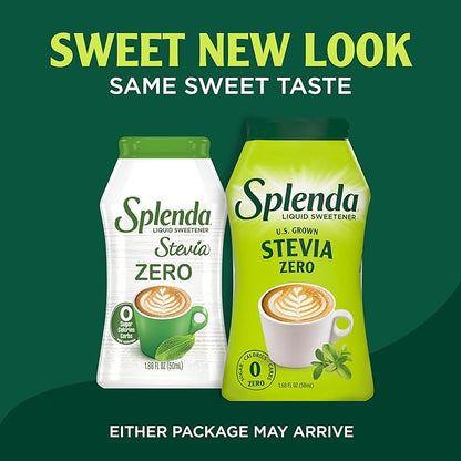 SPLENDA Stevia Liquid Zero Calorie Sweetener Drops, 1.68 Fl Oz Bottle (Pack of 3) (Packaging May Vary)