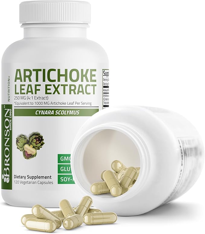 Bronson Artichoke Leaf Extract Extra Strength Supports Healthy Digestion Healthy Liver Function, Non-GMO, 120 Vegetarian Capsules