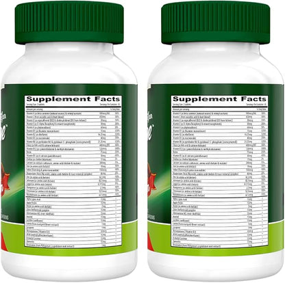 DEVA Tuba Prime Vegan Multivitamin Iron-Free High-Potency Vitamin & Mineral Dietary Supplement Antioxidants, Fruit & Veg Blend, Super Mushrooms, Probiotics, Prebiotics, Seeds, Herbs 90 Tabs 2-Pack