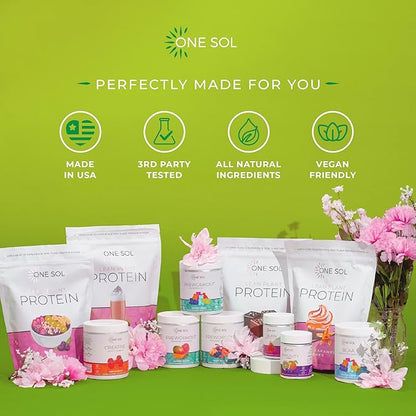 One Sol Greens, Super Greens Powder to Reduce Bloating & Improve Gut Health, Superfood Fresh Bloom Organic Greens Blend Juice & Smoothie Mix, Pre & Probiotic with Digestive Enzymes, Vegan & Soy Free