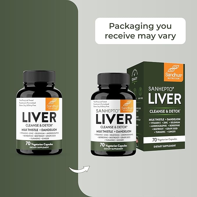 Sandhu's Liver Renew Cleanse Detox, Repair & Support |70 Capsules (Pack of 2)| 2 Months+ Supply| Herbal Supplement for Liver Health| Milk Thistle Dandelion Root Andrographis with 8 Minerals